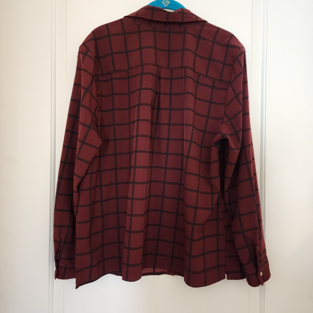 Notations Maroon Checkered Shirt - image 3